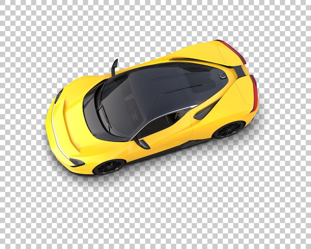 un coche amarillo con el capó abierto se muestra en un fondo transparente