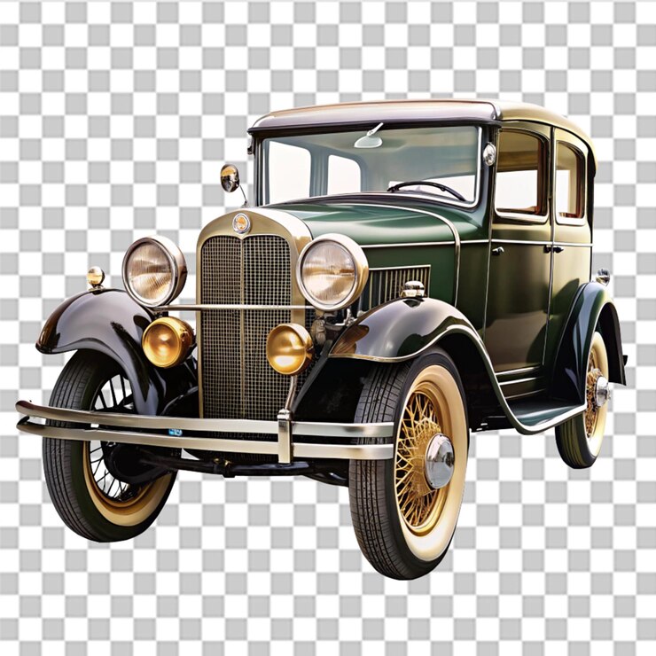 PSD coche antiguo aislado sobre un fondo transparente