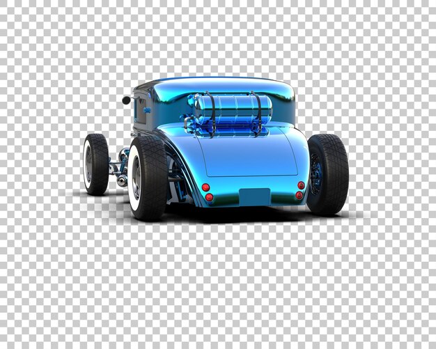 un coche azul con un capó abierto y el frente es azul