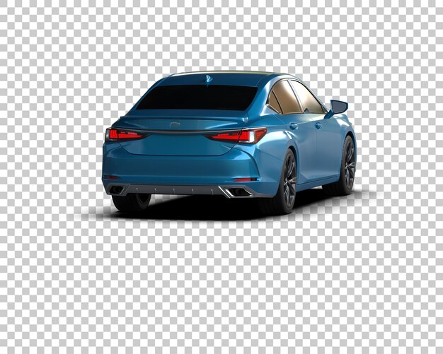 un coche azul con el capó abierto y las luces traseras en el lado