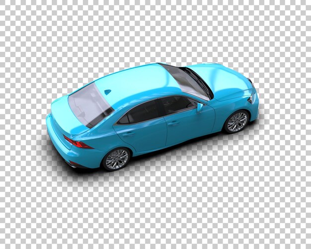 un coche azul con el capó abierto se muestra en un fondo blanco