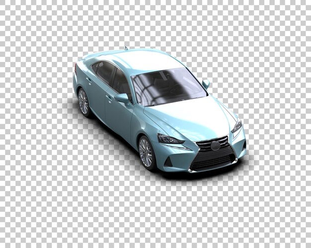 un coche azul con un capó plateado que dice en él