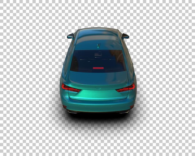 un coche azul con las luces traseras en la parte de atrás