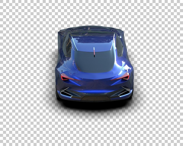 un coche azul con luces traseras rojas en la parte superior