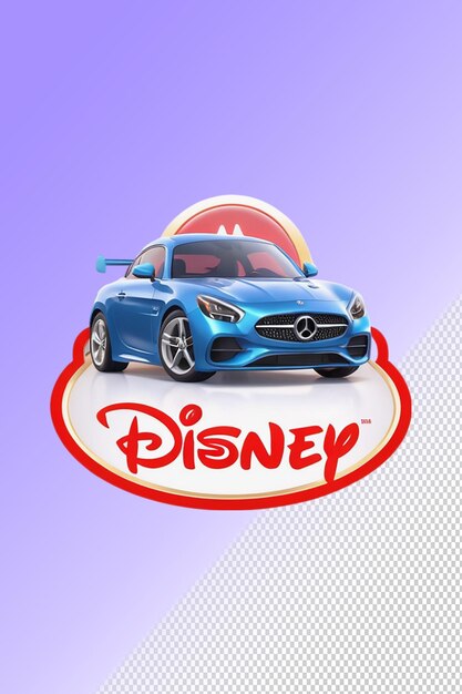 PSD un coche azul con la palabra disney en él