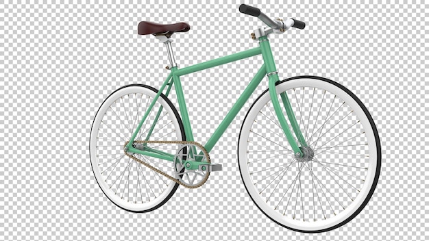 PSD coche de bicicleta de ciudad sobre fondo transparente ilustración de renderizado 3d