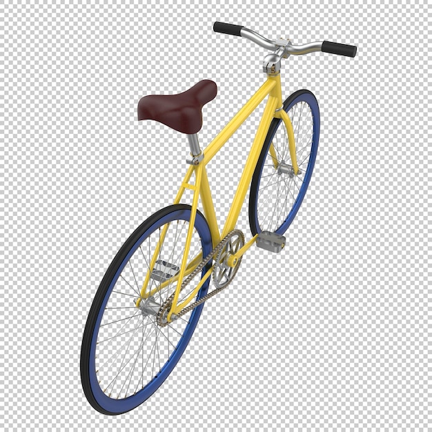 Coche de bicicleta de ciudad sobre fondo transparente Ilustración de renderizado 3d