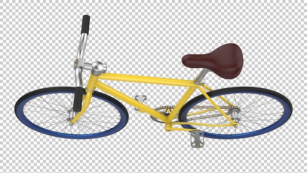 Coche de bicicleta de ciudad sobre fondo transparente Ilustración de renderizado 3d
