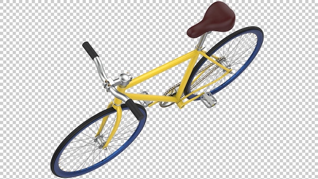 Coche de bicicleta de ciudad sobre fondo transparente Ilustración de renderizado 3d