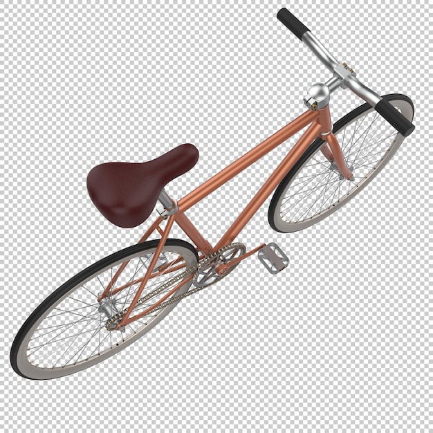 Coche de bicicleta de ciudad sobre fondo transparente Ilustración de renderizado 3d