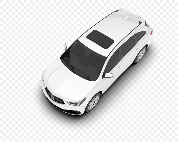 Coche blanco con un techo solar en la vista superior