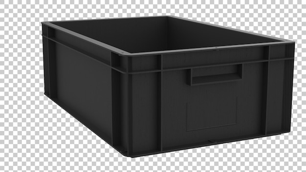 Coche de caja de plástico vacío en ilustración de renderizado 3d de escena realista