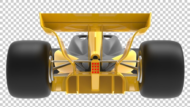 Coche de carreras aislado en la ilustración de renderizado 3d de fondo transparente