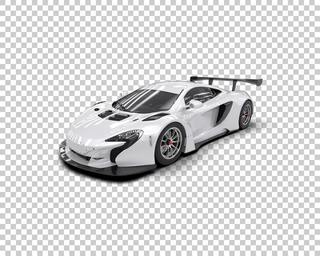 un coche de carreras blanco con una franja negra en el frente