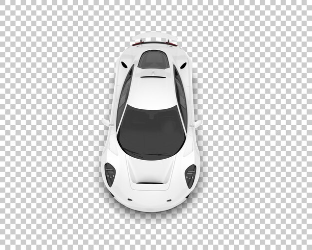 Coche de carreras blanco sobre fondo transparente Ilustración de renderizado 3d