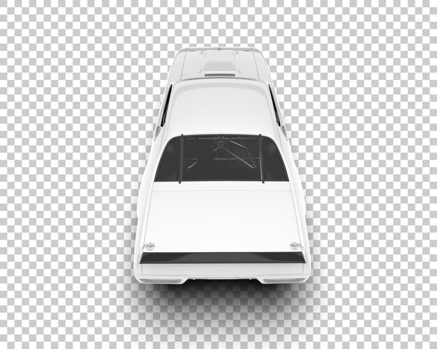 Coche de carreras blanco sobre fondo transparente ilustración de renderizado 3d