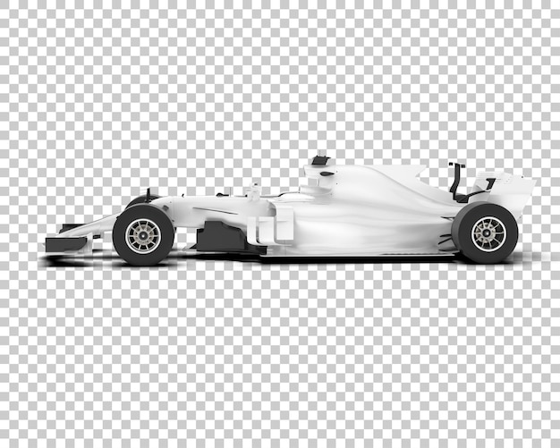 Coche de carreras blanco sobre fondo transparente Ilustración de renderizado 3d