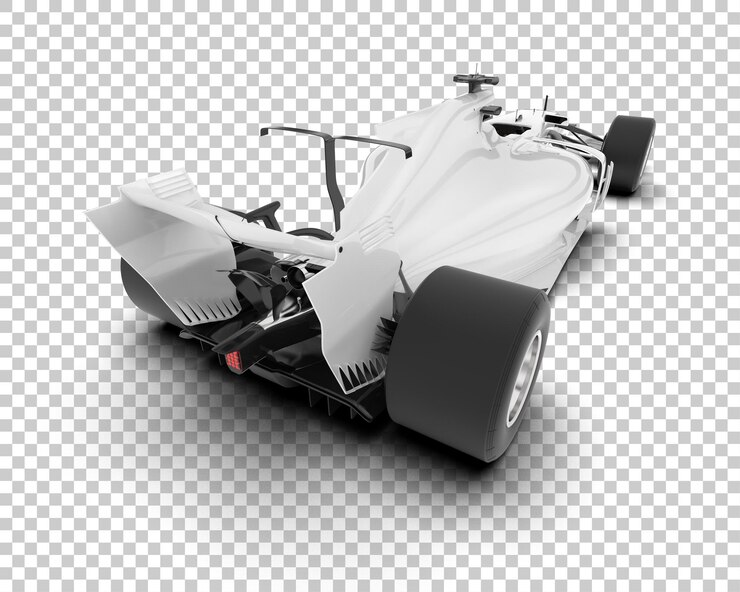 PSD coche de carreras blanco sobre fondo transparente ilustración de renderizado 3d