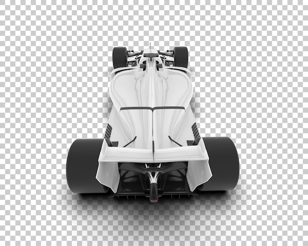 Coche de carreras blanco sobre fondo transparente Ilustración de renderizado 3d