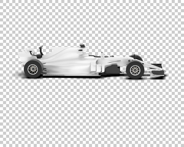 Coche de carreras blanco sobre fondo transparente Ilustración de renderizado 3d