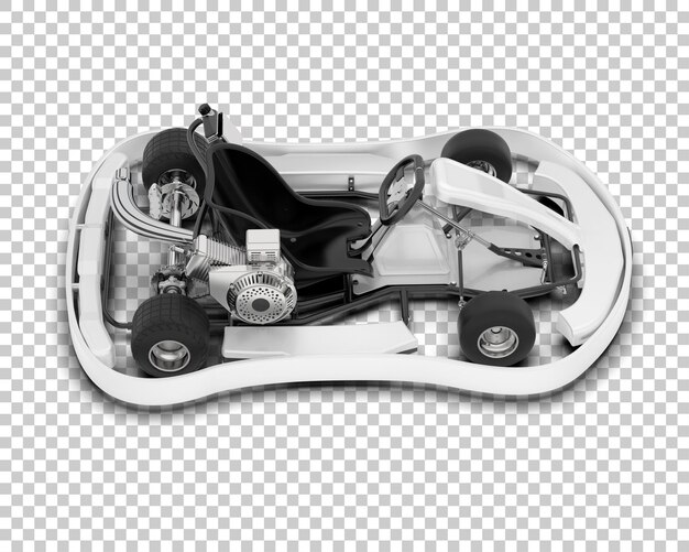 Coche de carreras blanco sobre fondo transparente Ilustración de renderizado 3d