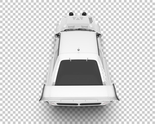 PSD coche de carreras blanco sobre fondo transparente ilustración de renderizado 3d