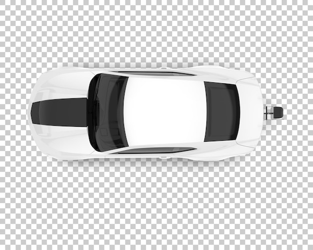 Coche de carreras blanco sobre fondo transparente ilustración de renderizado 3d