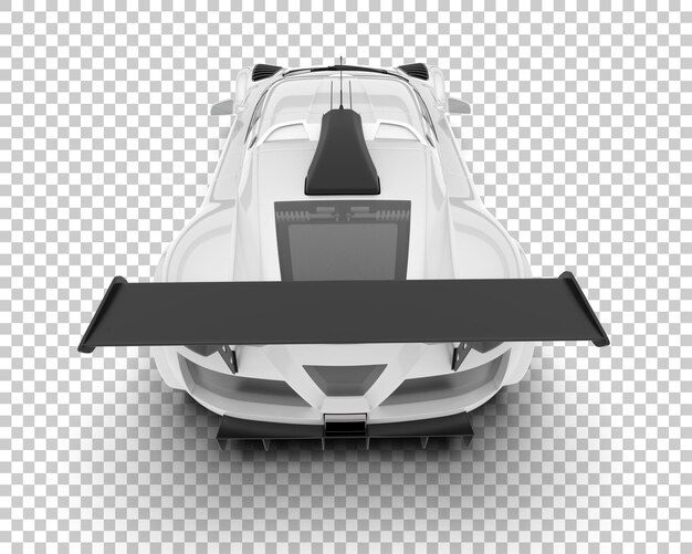 Coche de carreras blanco sobre fondo transparente Ilustración de renderizado 3d