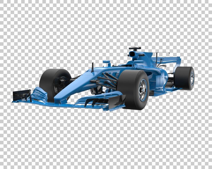 PSD coche de carreras sobre fondo transparente. representación 3d - ilustración