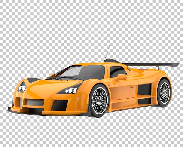 Coche de carreras sobre fondo transparente. Representación 3d - ilustración