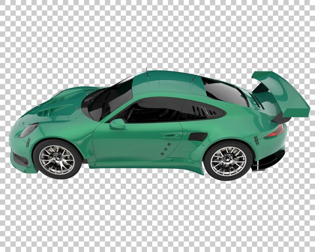 Coche de carreras sobre fondo transparente. Representación 3d - ilustración