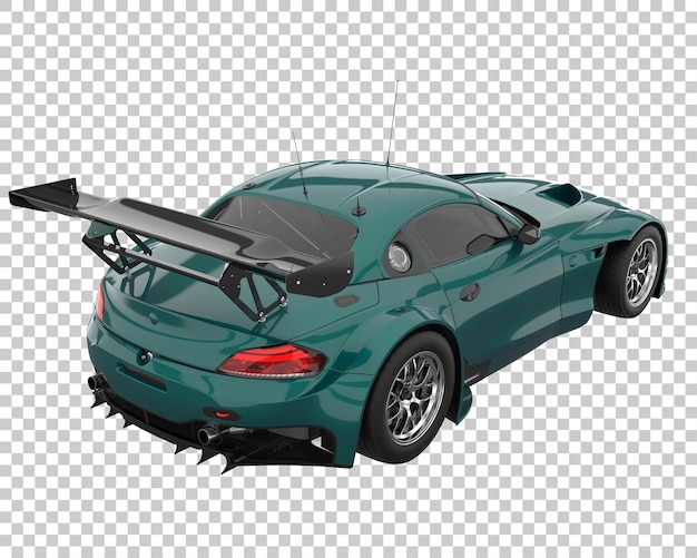 Coche de carreras sobre fondo transparente. Representación 3d - ilustración