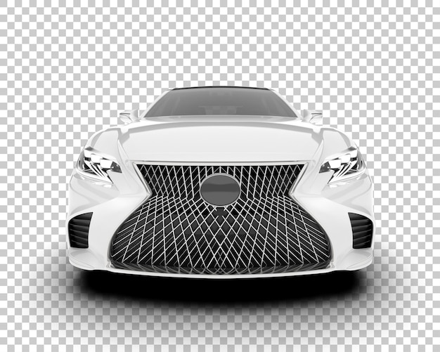 Coche de ciudad blanca sobre fondo transparente Ilustración de renderizado 3d