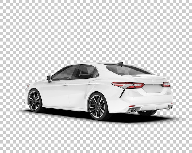 Coche de ciudad blanca sobre fondo transparente Ilustración de renderizado 3d