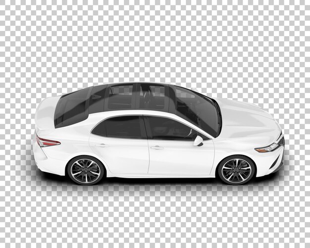 Coche de ciudad blanca sobre fondo transparente Ilustración de renderizado 3d