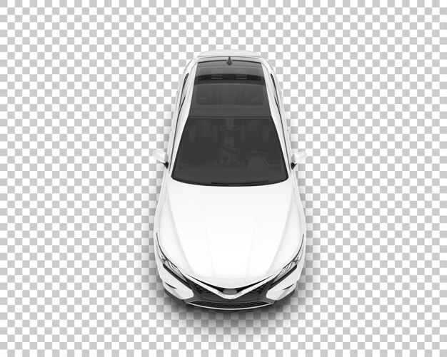 Coche de ciudad blanca sobre fondo transparente Ilustración de renderizado 3d