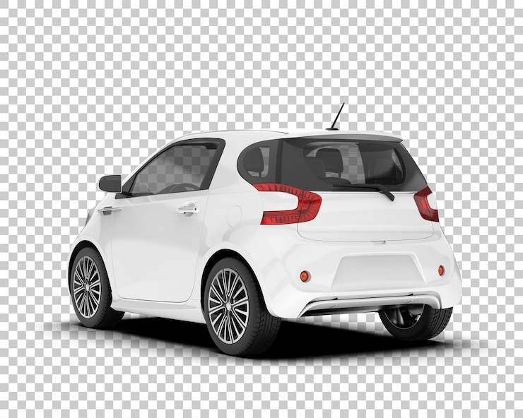 PSD coche de ciudad blanca sobre fondo transparente ilustración de renderizado 3d