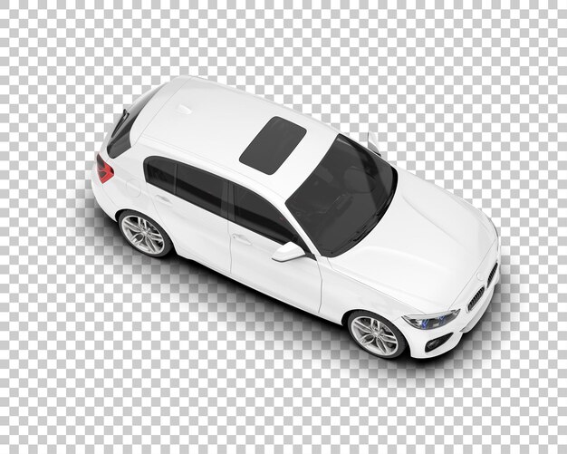 PSD coche de ciudad blanca sobre fondo transparente ilustración de renderizado 3d