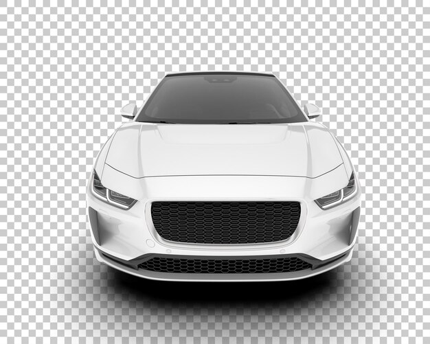 Coche de ciudad blanca sobre fondo transparente Ilustración de renderizado 3d