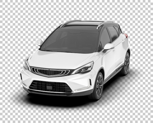 PSD coche de ciudad blanca sobre fondo transparente ilustración de renderizado 3d