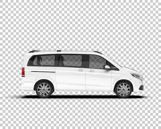 Coche de ciudad blanca sobre fondo transparente Ilustración de renderizado 3d