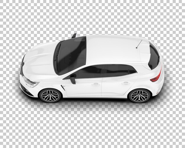 PSD coche de ciudad blanca sobre fondo transparente ilustración de renderizado 3d