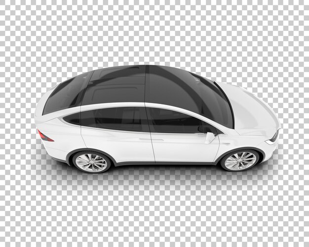 Coche de ciudad blanca sobre fondo transparente Ilustración de renderizado 3d