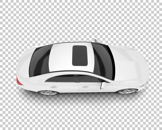 Coche de ciudad blanca sobre fondo transparente Ilustración de renderizado 3d