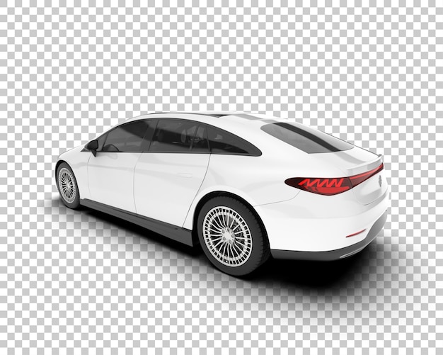Coche de ciudad blanca sobre fondo transparente Ilustración de renderizado 3d