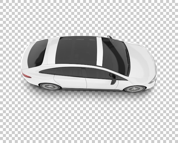 Coche de ciudad blanca sobre fondo transparente Ilustración de renderizado 3d