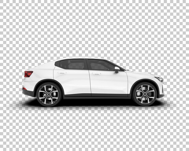 PSD coche de ciudad blanca sobre fondo transparente ilustración de renderizado 3d