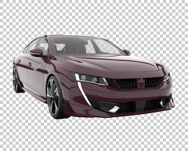 Coche de ciudad sobre fondo transparente. Representación 3d - ilustración