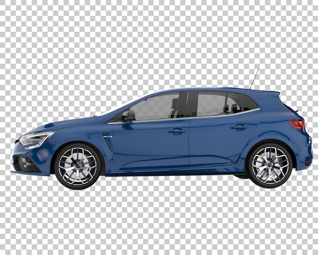 Coche de ciudad sobre fondo transparente. Representación 3d - ilustración