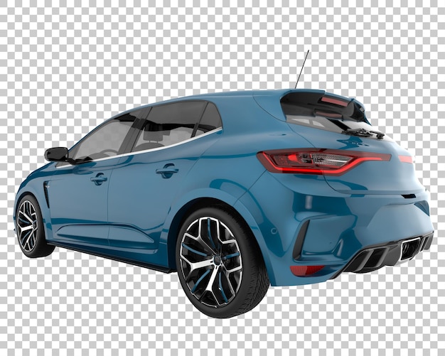 Coche de ciudad sobre fondo transparente. Representación 3d - ilustración